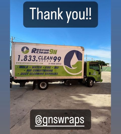 Rescue Clean 911 box truck wrap